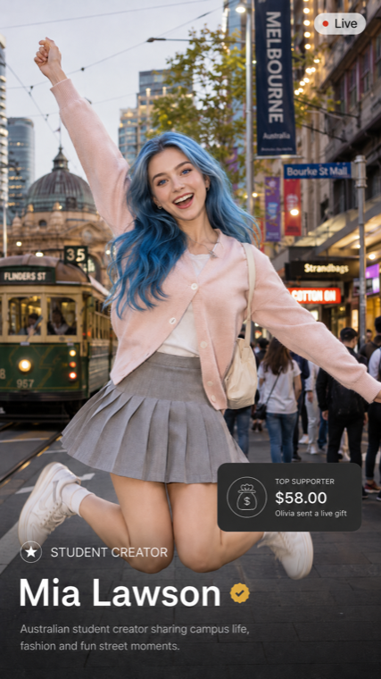Live verified creator